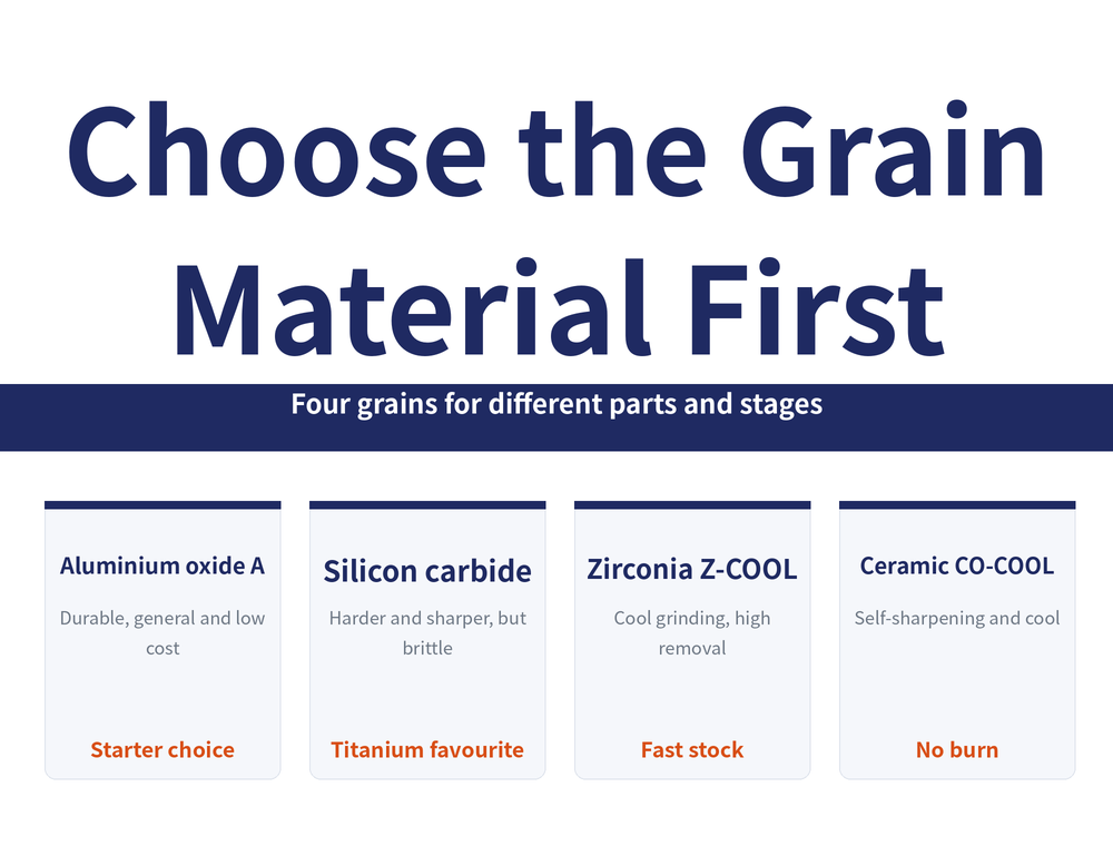 Choosing an Abrasive Grain reading-guide hero image. Title: 