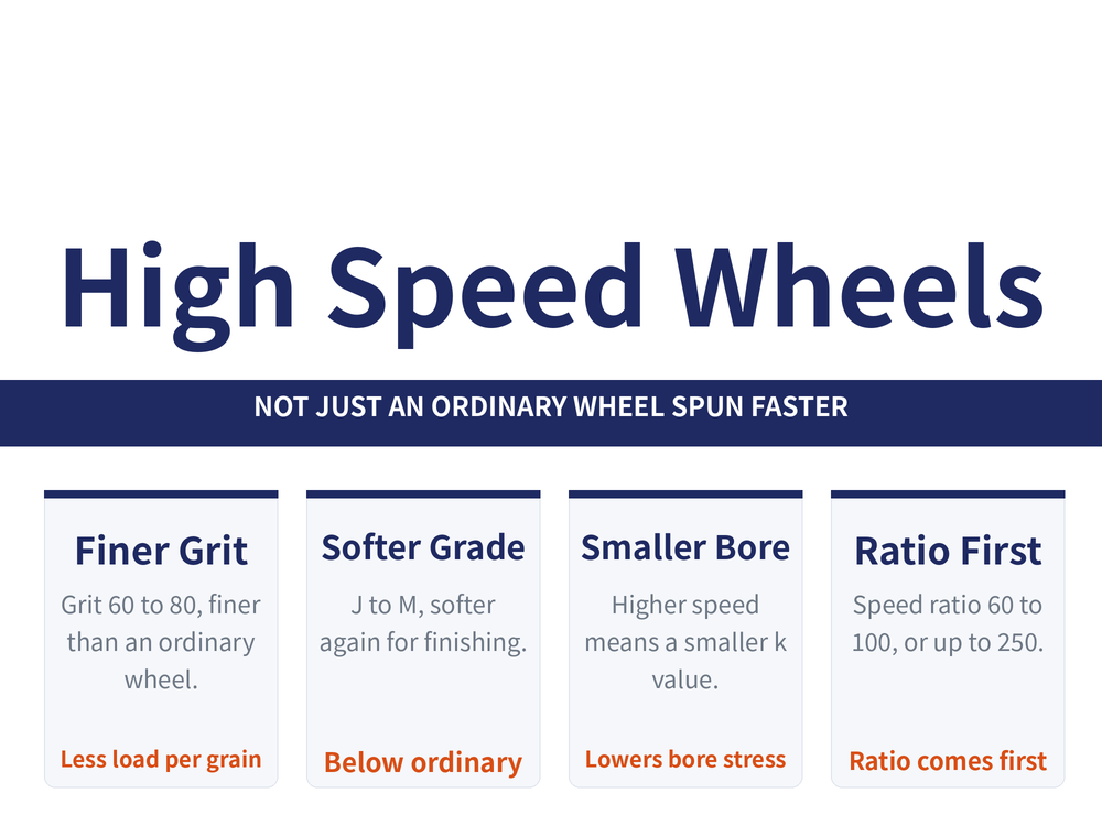 High speed grinding wheel and parameters summary card: main title 