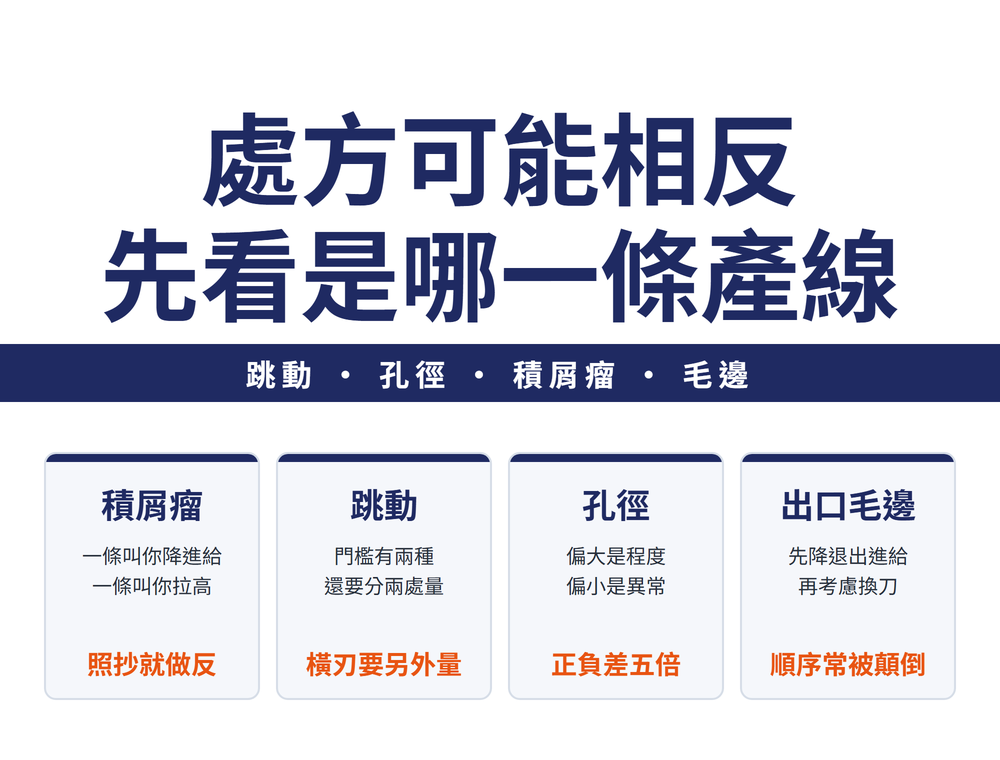可換頭鑽頭故障排除:跳動門檻、孔徑超差判定與同症狀相反處方
